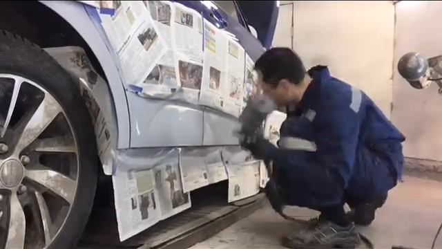 Кузовня, шпаклёвка карбоном, размыв сложного цвета. смотреть онлайн