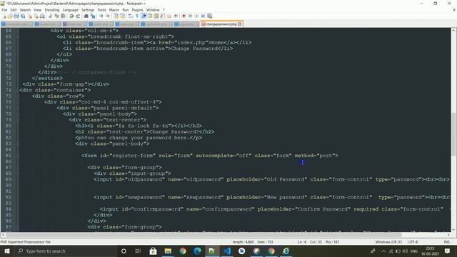 Admin Panel--4 Change Password in admin panel | User Account in admin Panel | Change password смотреть онлайн