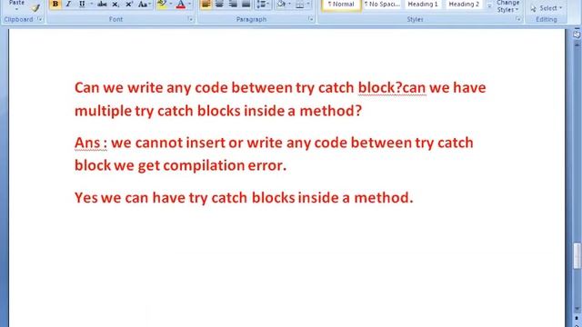 Can we have multiple try catch blocks in a class! смотреть онлайн
