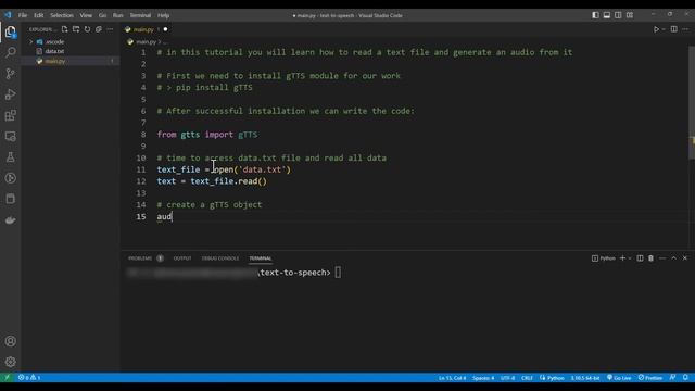 Generate audio from text file using python смотреть онлайн