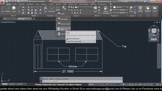 Autocad 2016 – 31. How to use Leader, Add & Remove Leader, Align, Collect, MLS Command? смотреть онлайн