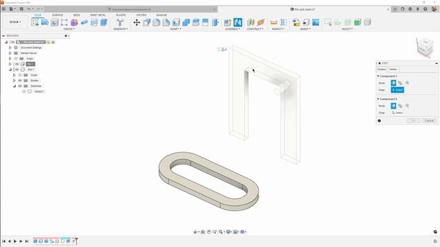 Как правильно делать соединение Pin-Slot во #Fusion360 смотреть онлайн