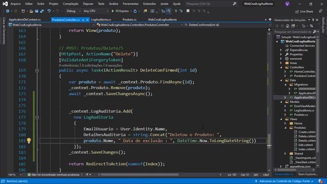 Crud ASP.NET Core C# com Identity para gerenciamendo de Usuários e Log de Auditoria customizado. смотреть онлайн