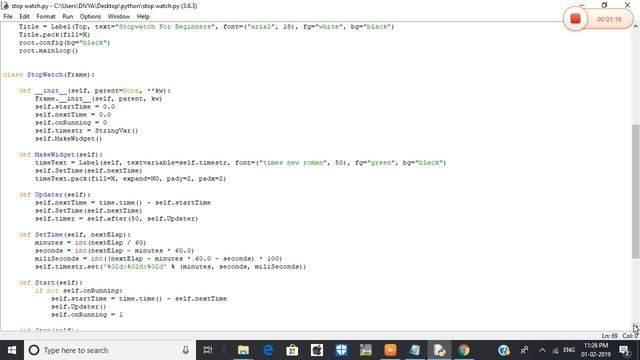 python code for stop watch gui смотреть онлайн