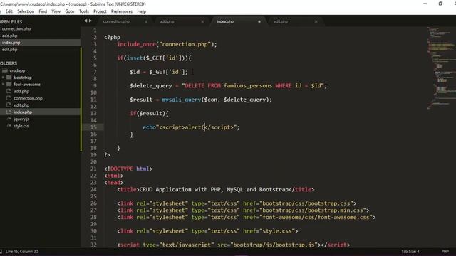 PHP CRUD with MySQL & Bootstrap | Delete or Remove Data from Database Part 05 | смотреть онлайн