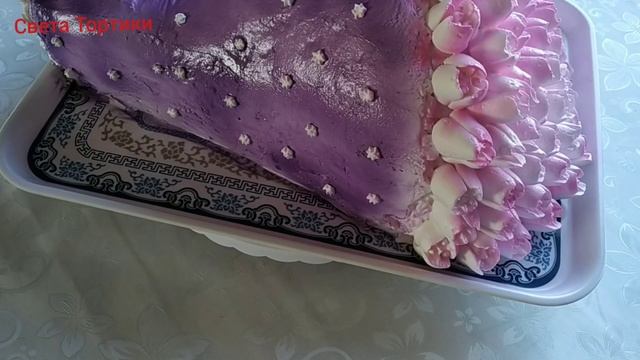 Торт Букет Тюльпанов(крем БЗК)Cake Bouquet Tulips смотреть онлайн