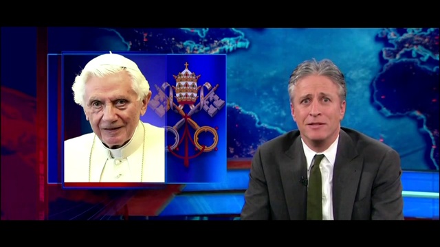 Шуточка Джона Сюарта про отставку Папы смотреть онлайн