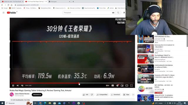 UNBOXING TABLET GAMER NUBIA COM 144 HZ IDEAL PRA JOGOS (REACT) смотреть онлайн