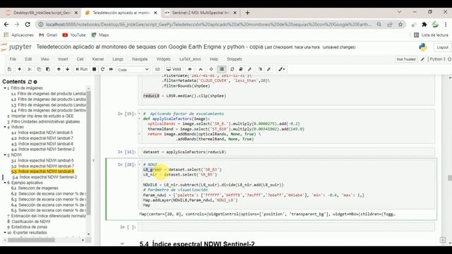 Clase 15 estimación de NDWI para productos Landsat-8 python y Google Earth Engine смотреть онлайн
