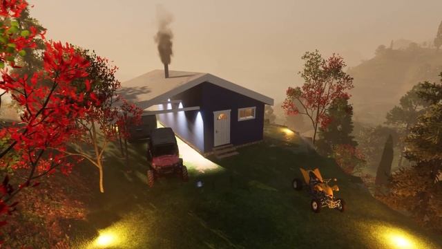 Маленький каркасный Теплый дом с навесом. смотреть онлайн