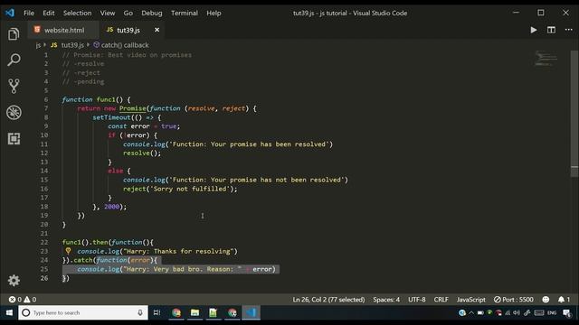 Promises Basics, Promise.then() & Promise.catch() | JavaScript Tutorial In Hindi #39 смотреть онлайн