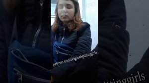 Smoking spitting girl