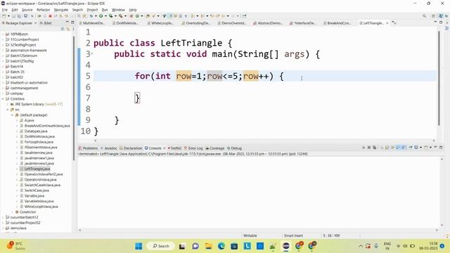 Program 1: Java Programming Tutorial: Print Left Triangle Pattern смотреть онлайн