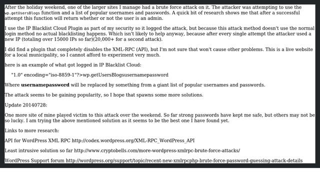Wordpress: wp.getUsersBlogs XMLRPC Brute Force Attack/Vulnerability смотреть онлайн