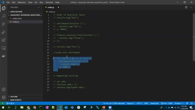 #4 JavaScript Interview Questions | Order of Execution In Javascript | Scope with Set Timeout | смотреть онлайн