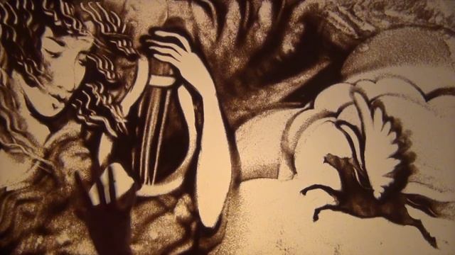 Рождение Пегаса - художник Дарья Котюх - песочная анимация, sand art смотреть онлайн
