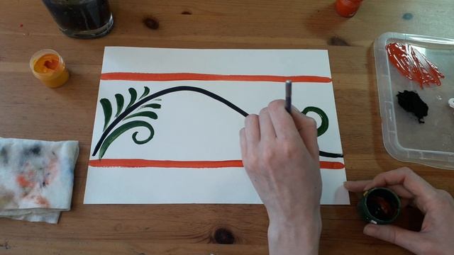 Видео Урок №40 Роспись "Растительный, фантазийный орнамент. Хохломская роспись" смотреть онлайн