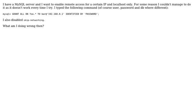 How to enable MySQL remote access? смотреть онлайн