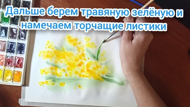 Мимоза акварелью за 5 минут смотреть онлайн