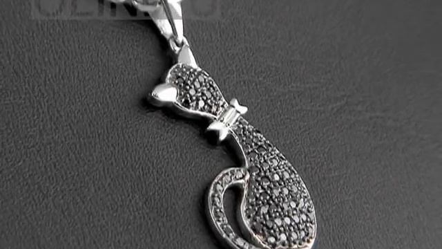 Подвеска "Черный кот" из белого золота смотреть онлайн