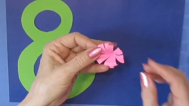 Сувенир ОТКРЫТКА-ВОСЬМЕРКА с цветами. Открытка для женщин на 8 марта DIY. смотреть онлайн