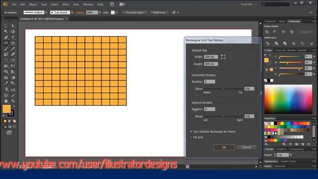 illustrator tutorial : Create a table (Rectangular grid tool) смотреть онлайн