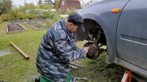 Замена тормозных дисков и колодак на калине 2