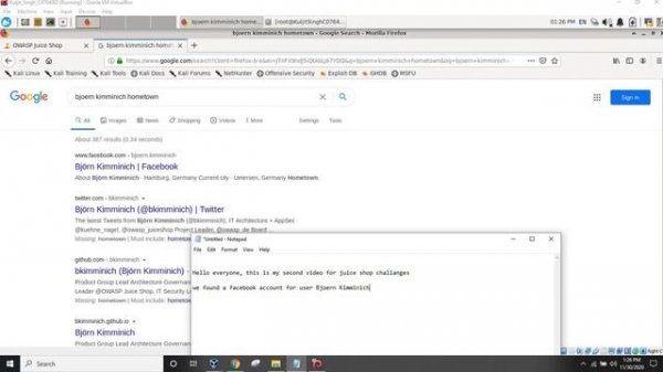 Juice Shop Second Challange Reset Bjoern's password