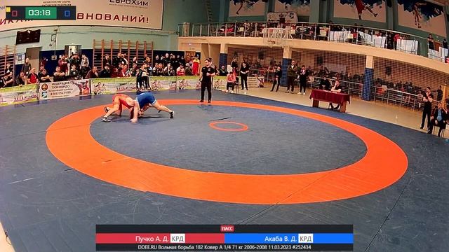 [A] Первенство ЮФО по вольной борьбе, юноши до 18 лет 11.03 2023 г. Белореченск, Краснодарский край смотреть онлайн