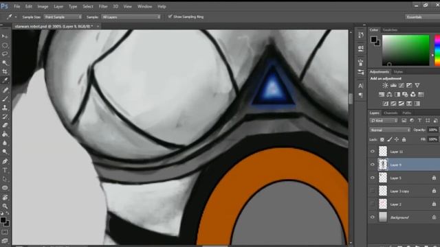 Photoshop Speed Digital Painting - Transforming BB-8 droid to human size droid смотреть онлайн