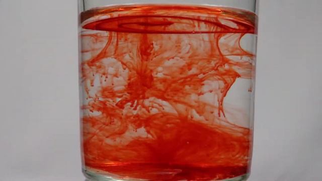 Как растворяется краска в воде, красный цвет, Diffusion of red paint in water смотреть онлайн