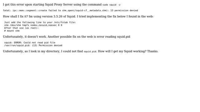 Unix & Linux: Squid Proxy Server Error : Upon Starting смотреть онлайн
