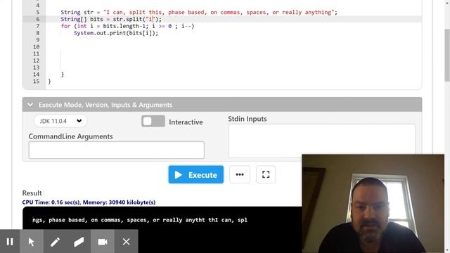String split method in Java смотреть онлайн