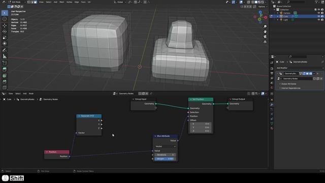 Blender - Geometry Nodes - Blur Position смотреть онлайн