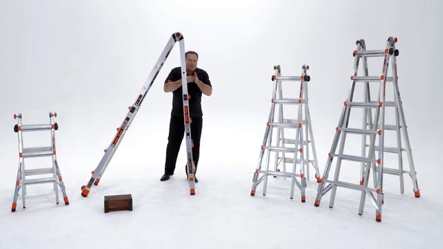 Алюминиевая выдвижная шарнирно-раздвижная стремянка LEVELER 4 x 4 ступени смотреть онлайн