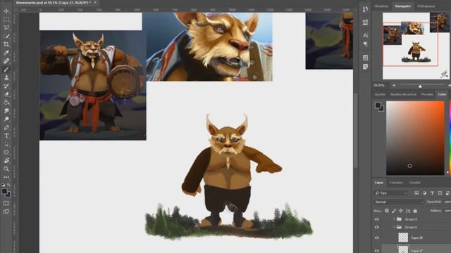 Brewmaster - Ilustración en Photoshop (Dota 2) смотреть онлайн
