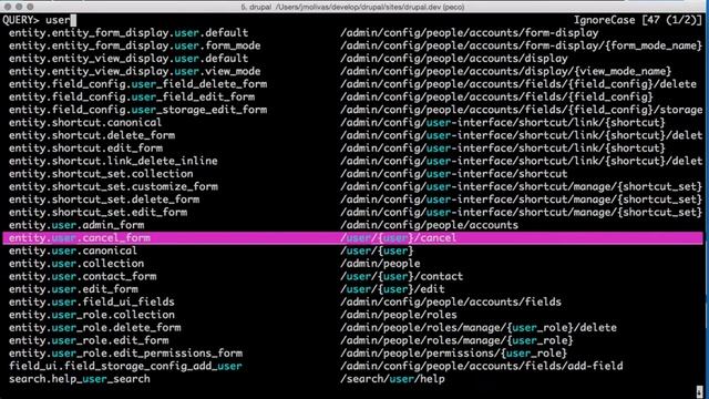Drupal console router:debug + peco смотреть онлайн