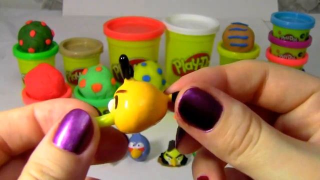 Cюрпризы из пластилина Play-Doh. Suprise unboxing angry birds. смотреть онлайн