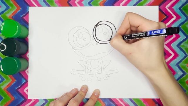Рисуем Лягушку | Как Нарисовать Милую лягушку | #drawing #art #kids #kawaii смотреть онлайн