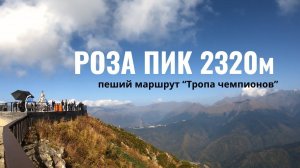 РОЗА ПИК 2320 м. Пеший маршрут по тропе ЧЕМПИОНОВ. Походы в Сочи. Водник