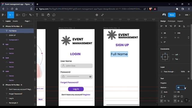 Learning Figma design || Login and sign Up Page || Event management app UI design || 005 || смотреть онлайн