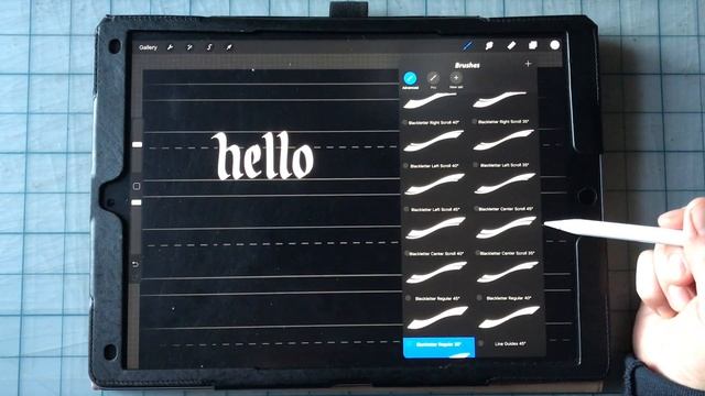 "Professional Blackletter Procreate" Brushes Demo смотреть онлайн