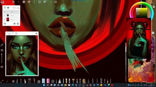 Стрим. Кто-то спит, кто-то смотрит новости, а мы рисуем в Realistic Paint Studio 2.0.