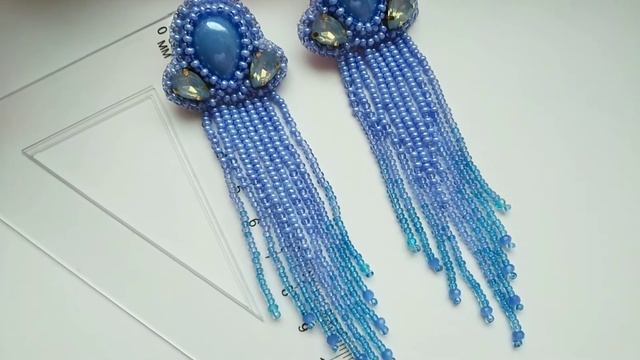 Обзор украшения. Beaded crystal earrings with boho fringes смотреть онлайн