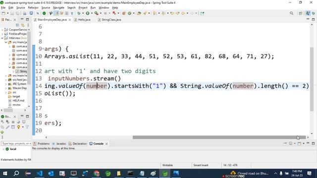 Filter the numbers that start with '1' in Java 8 смотреть онлайн
