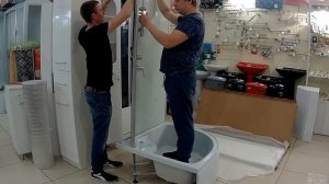 Сборка Душевой кабины 90х90 высокий поддон