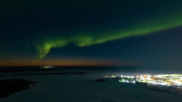 Северное сияние. Гиперлапс. 02.04.2022. Съемка с дрона. 4K смотреть онлайн