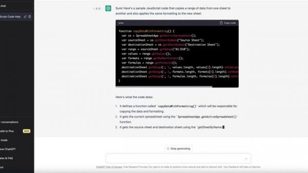 ChatGPT Javascript code generator if you need help writing some google apps script