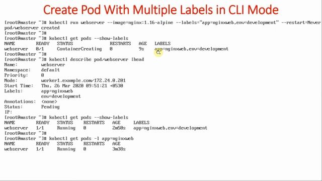18 Creating Pods with Labels using kubectl | Create Pods with Labels using Imperative (CLI) Mode смотреть онлайн
