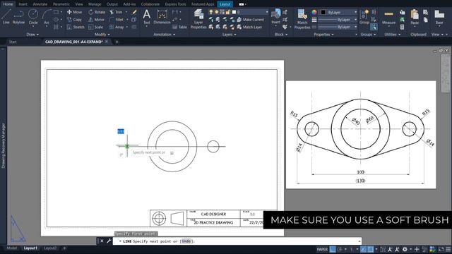 AutoCAD 2022 | AutoCAD Basics | For Absolute Beginners | Locking Plate | Exercise 001 смотреть онлайн